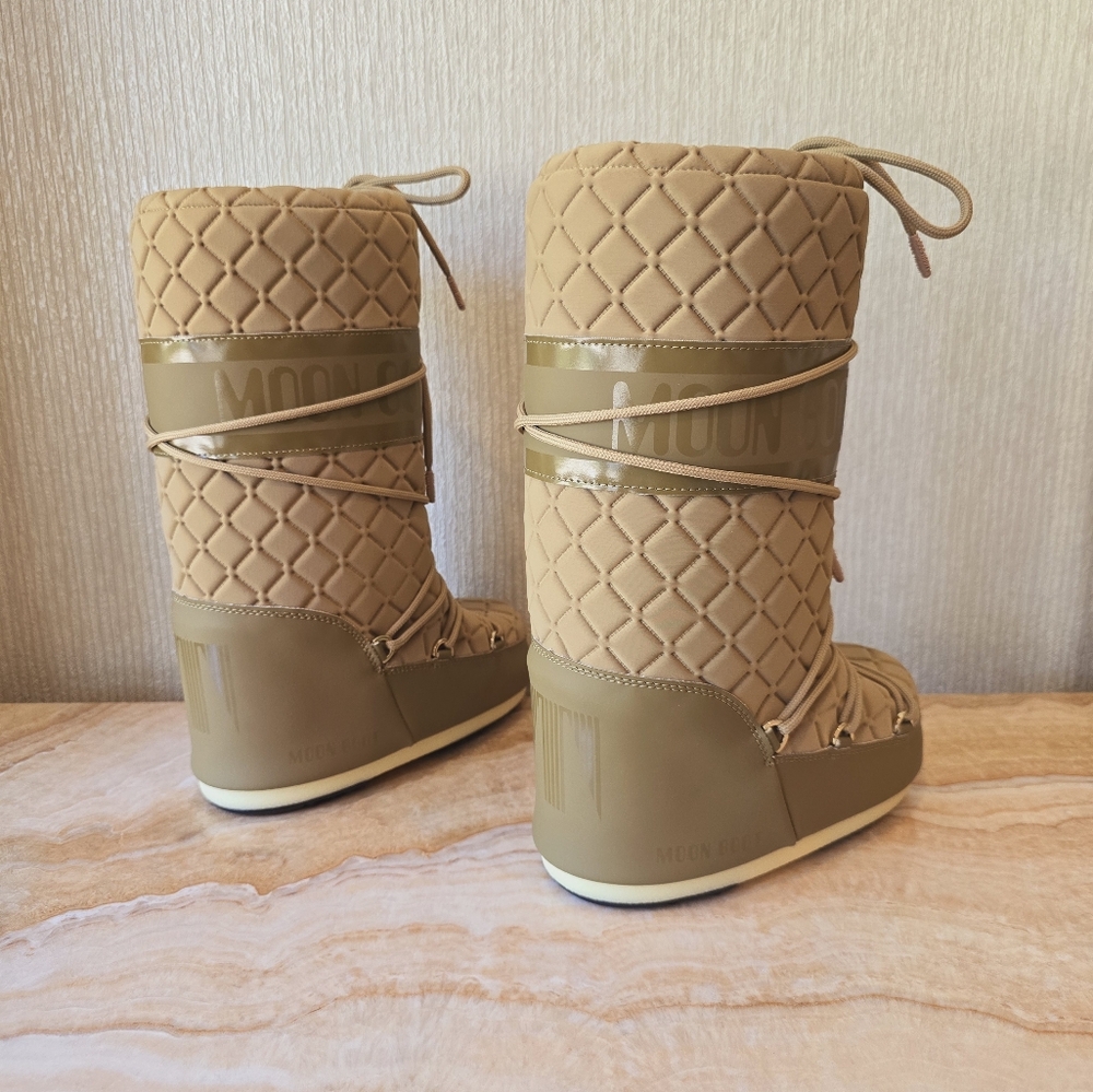 Moon Boot Icon Quilt Boot Caramel Tall - Picture 14 of 17
